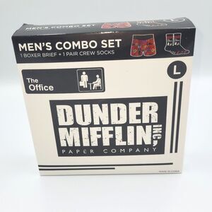New The Office World Men's Boxers And Crew Socks Set Large